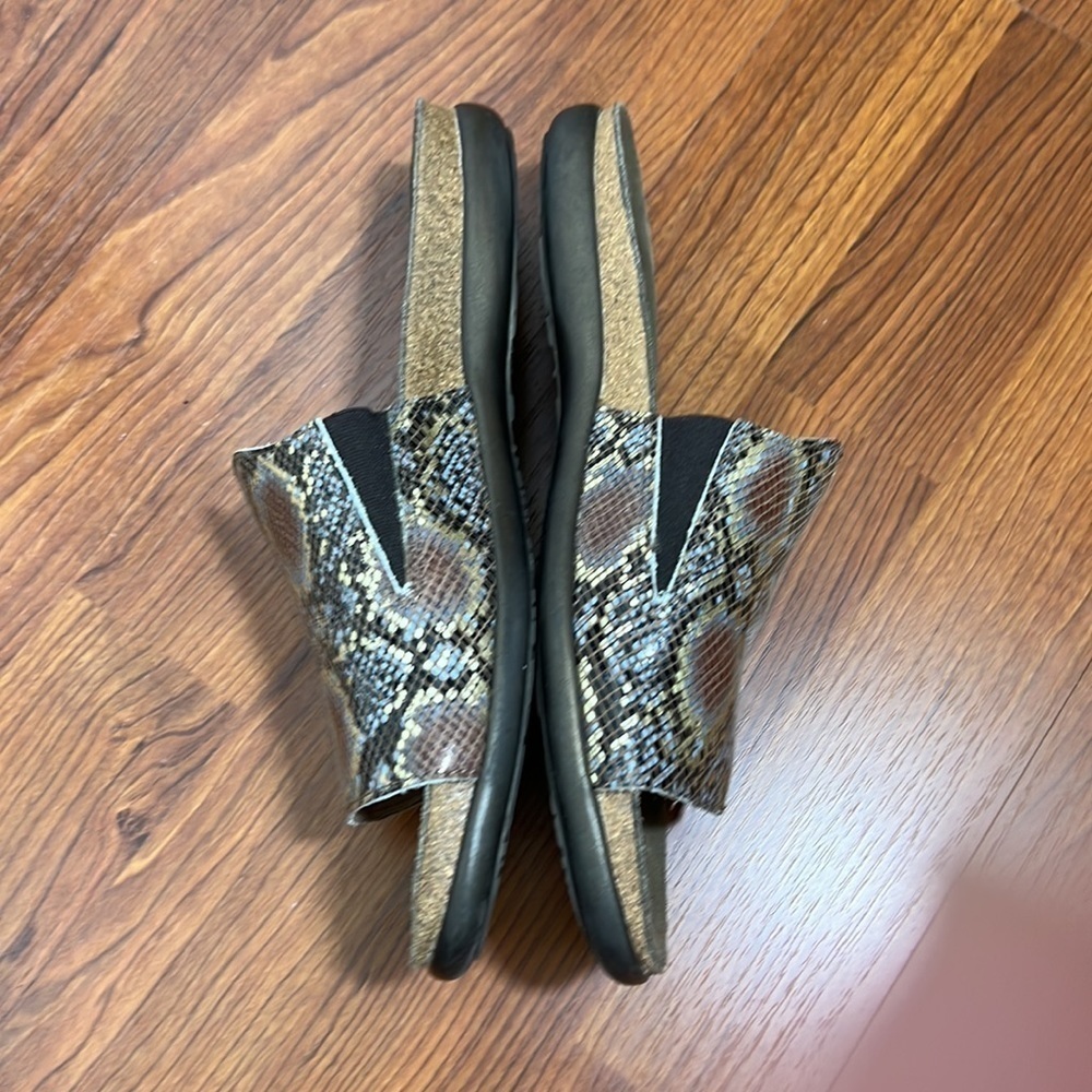 Naot Skylar Flat Slide Sandal Golden Python Print… - image 3